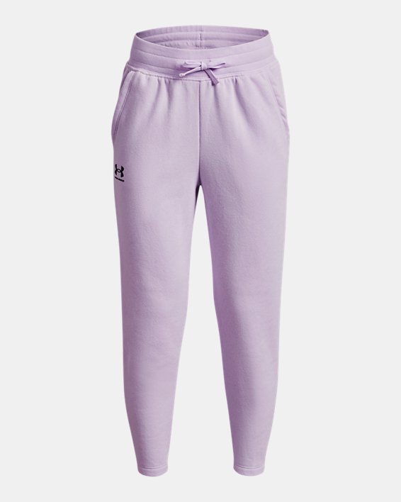 Girls' UA Rival Fleece Ankle Crop, Purple, pdpMainDesktop image number 0